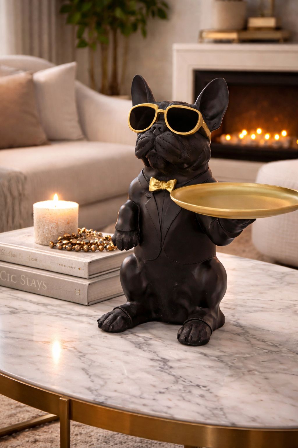 Bulldog With Tray