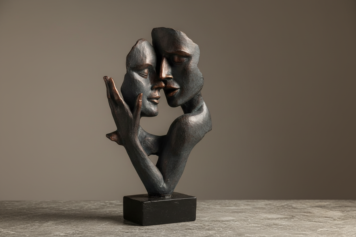 Abstract Couple Sculpture Side Angle
