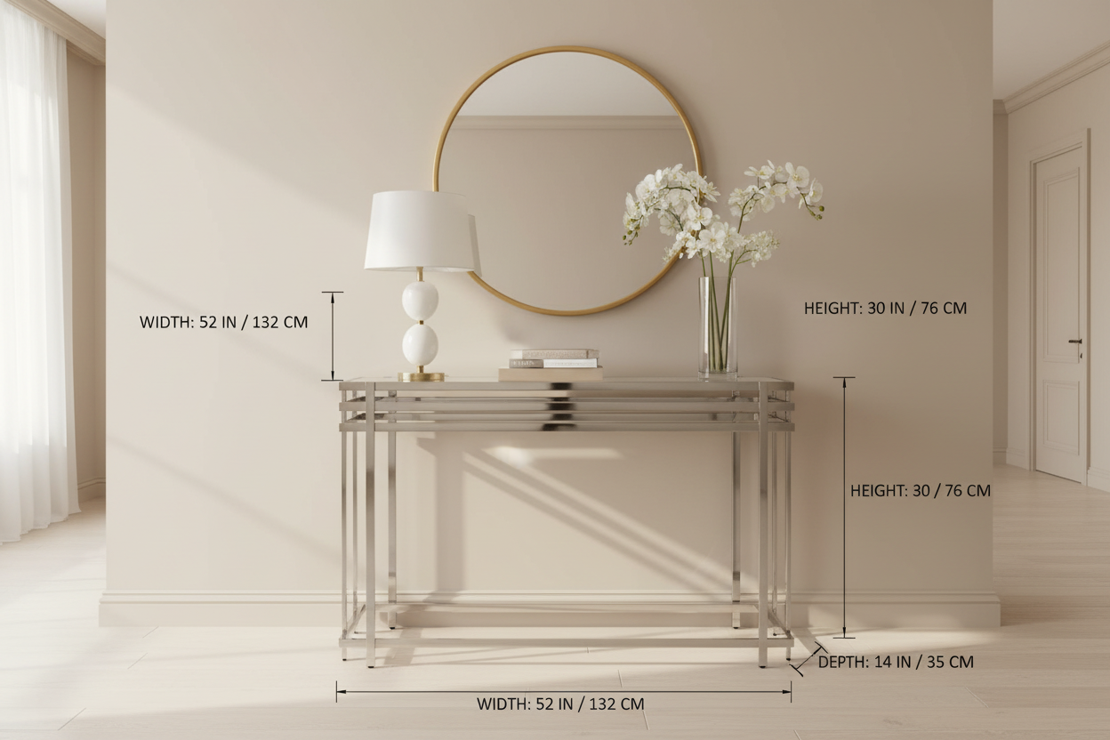 Console table with dimensions