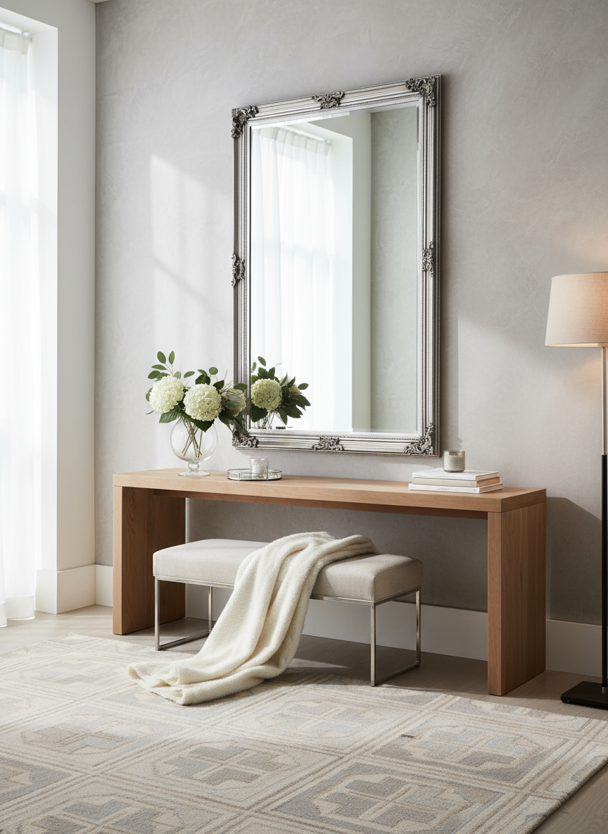 Silver Framed Mirror