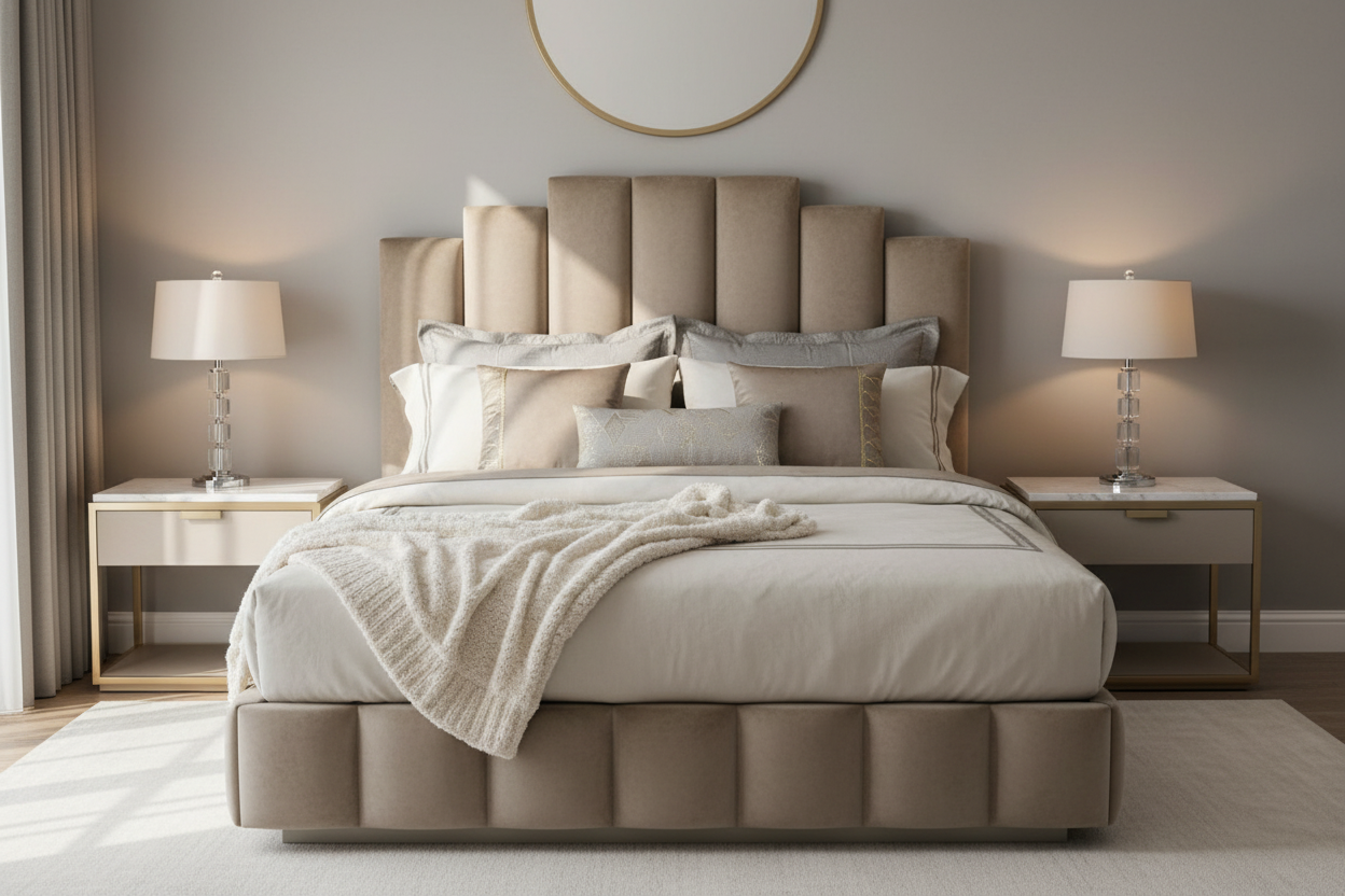 Jasmin Bed Set Taupe Brown Lifestyle