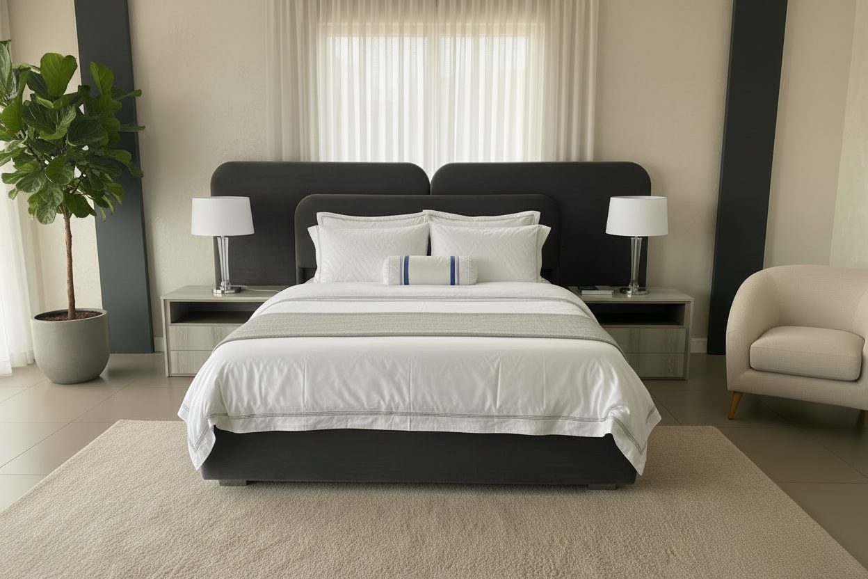 Lydia Bed Black Straight View