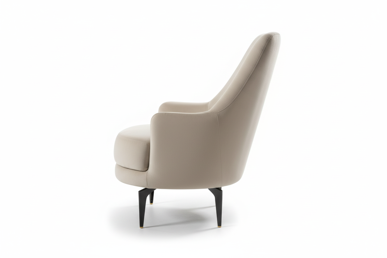 1-seater accent chair with smooth upholstery