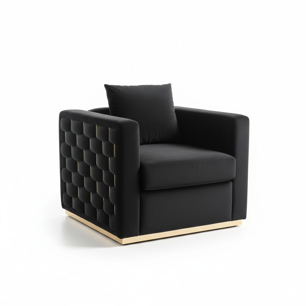 1-seater black chair angle