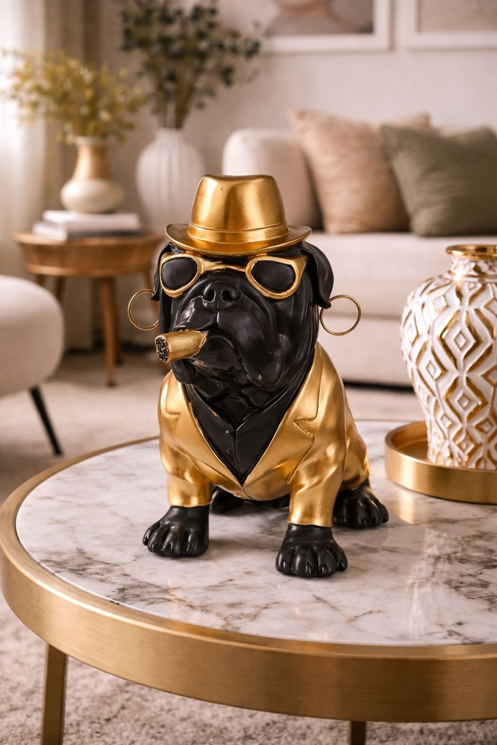 Bulldog with cigar