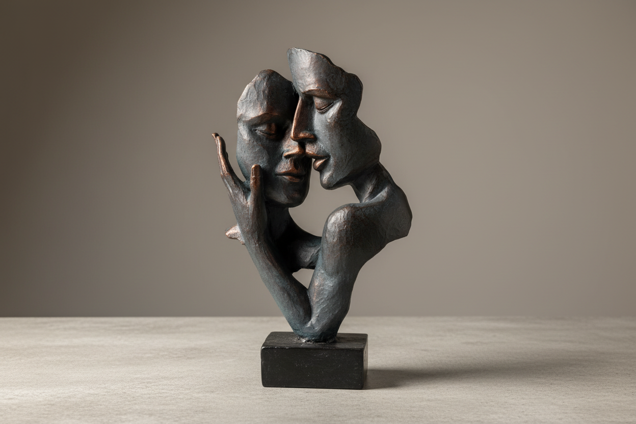 Abstract Couple Sculpture on Table