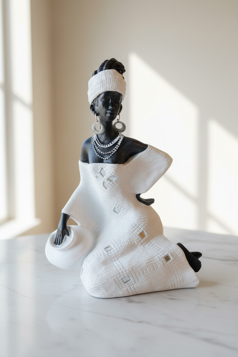 African Lady Figurine Studio Lifestyle