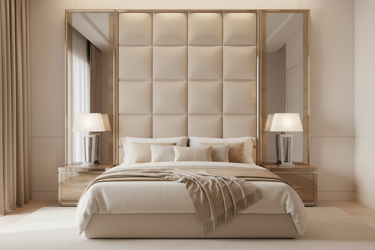 Alexandra Roma Headboard - Cream Beige