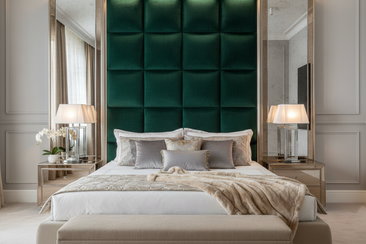 Alexandra Roma Headboard - Emerald Green