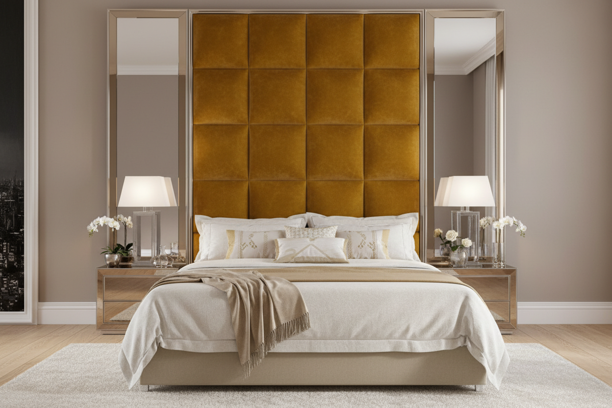 Alexandra Roma Headboard - Mustard Yellow