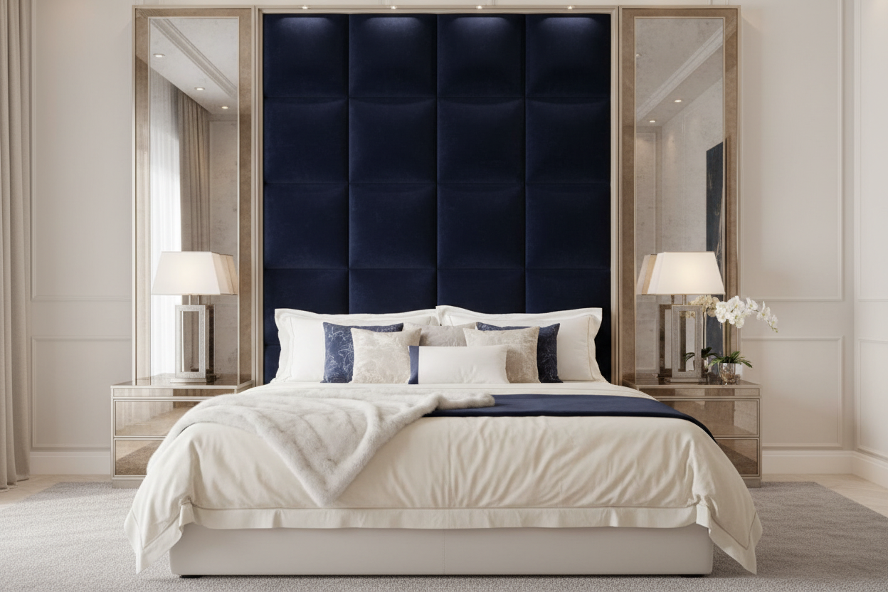 Alexandra Roma Headboard - Navy Blue