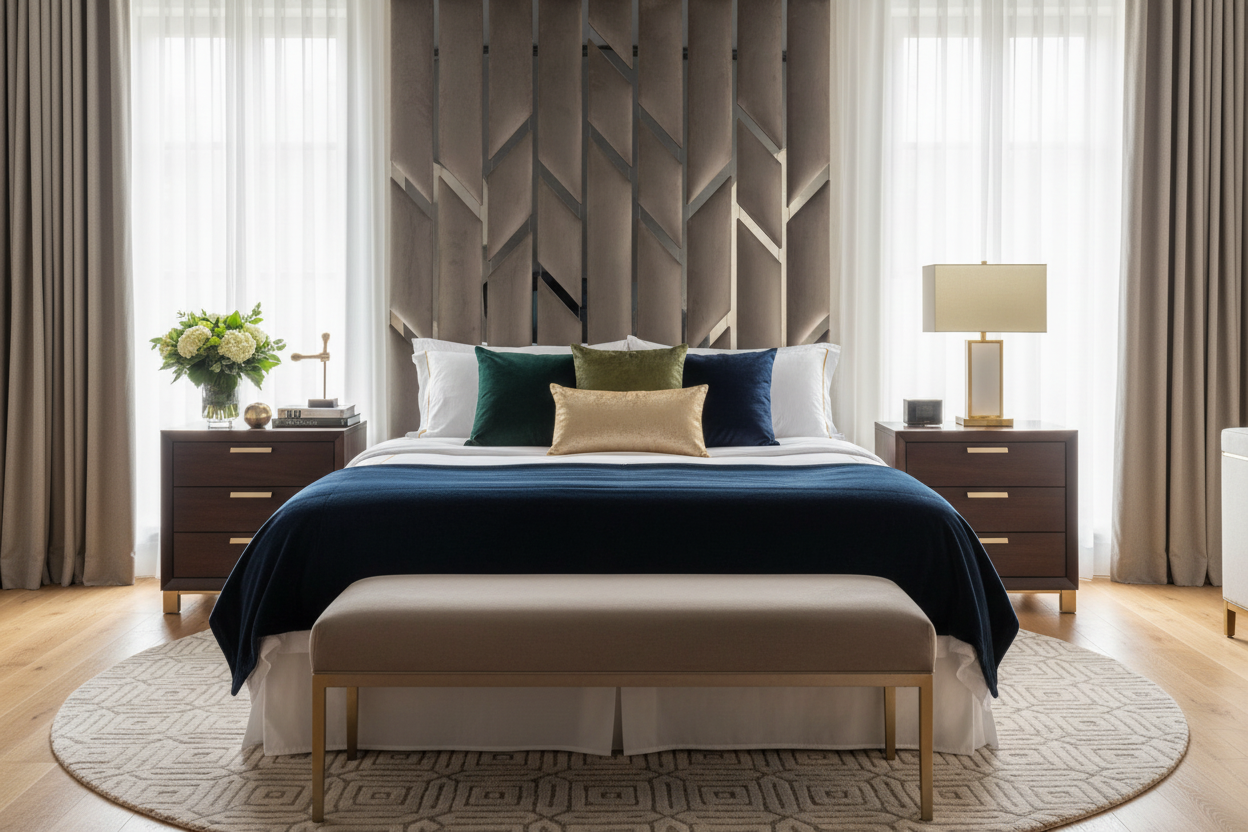 Angelo Headboard Elegant Hotel Bedroom