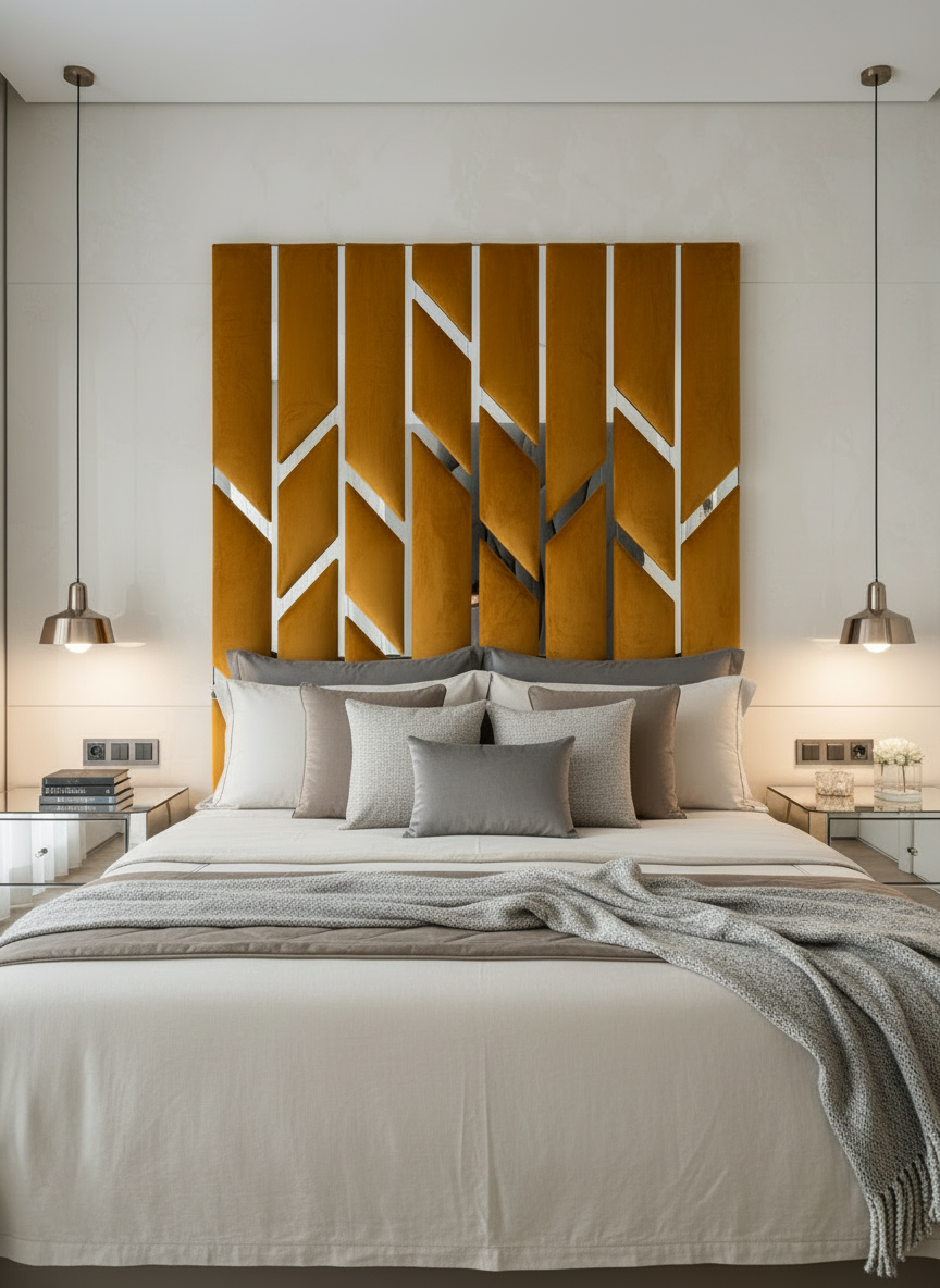Angelo Headboard - Mustard Yellow