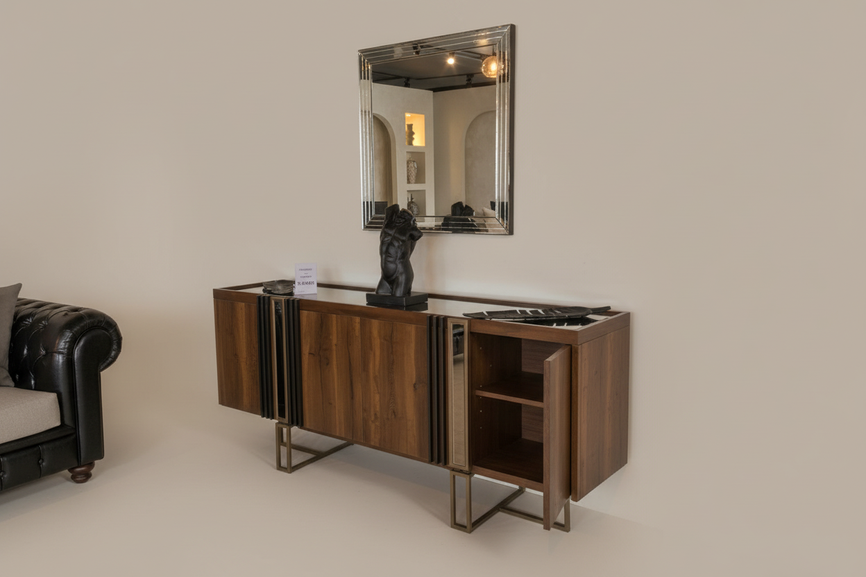 Angled Console with Door Open