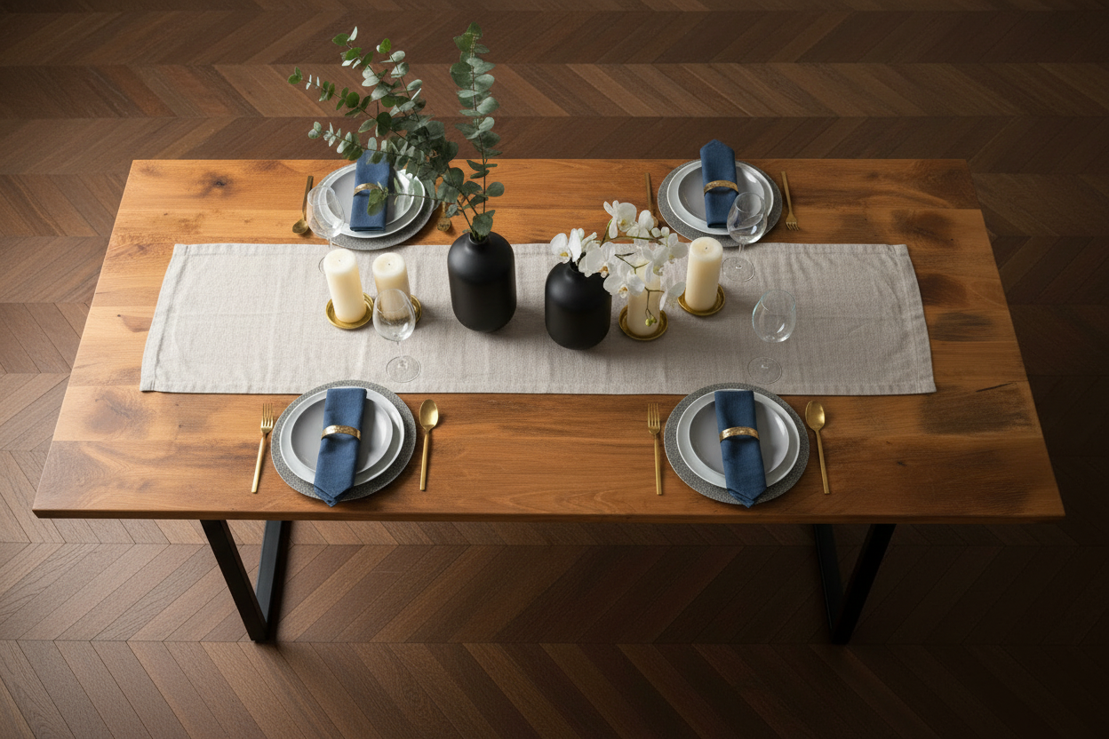 Anticlockwise angle dining table