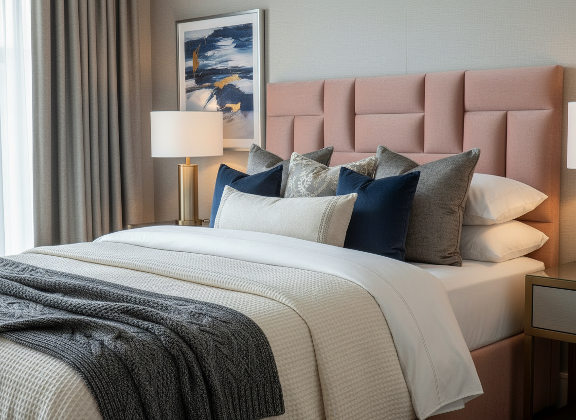Arcadia Headboard - Blush Pink