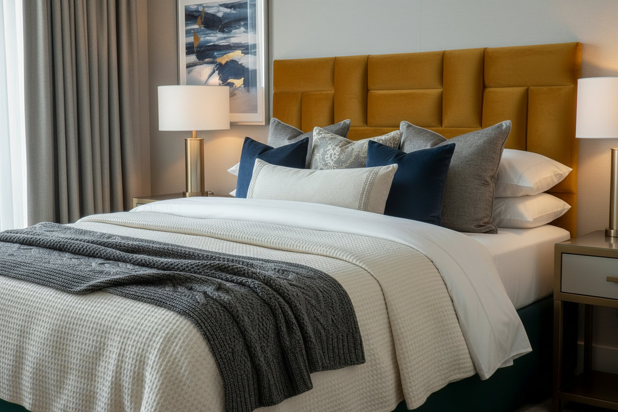 Arcadia Headboard - Mustard Yellow