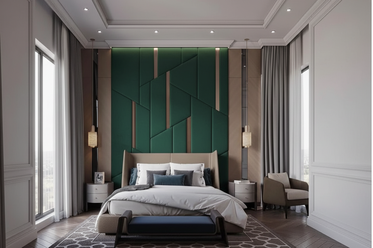 Athena Headboard - Emerald Green
