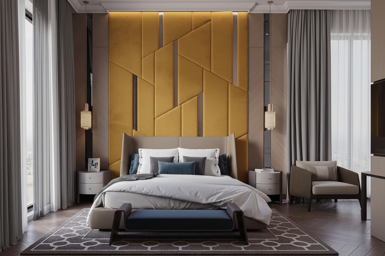 Athena Headboard - Mustard Yellow