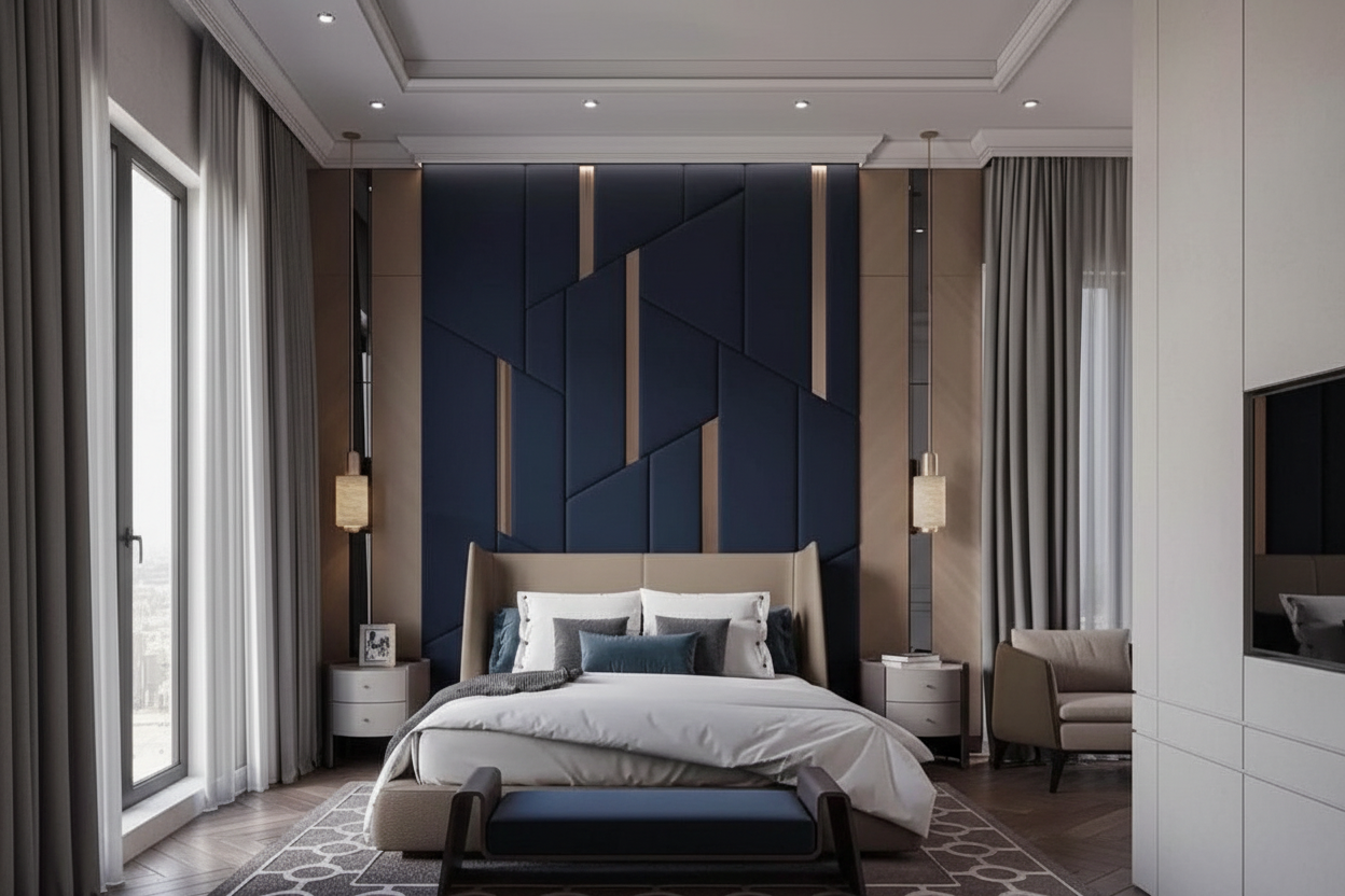 Athena Headboard - Navy Blue
