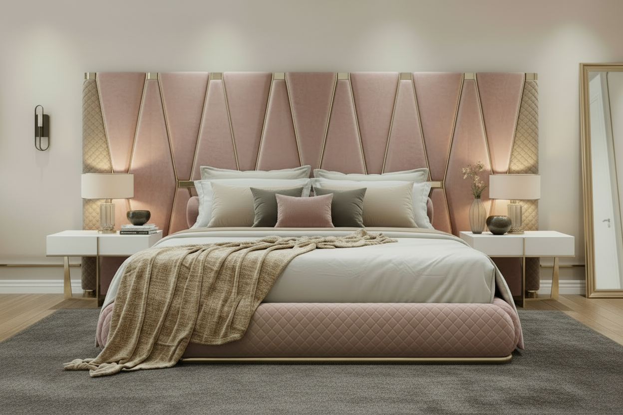 Atlantis Bed - Blush Pink