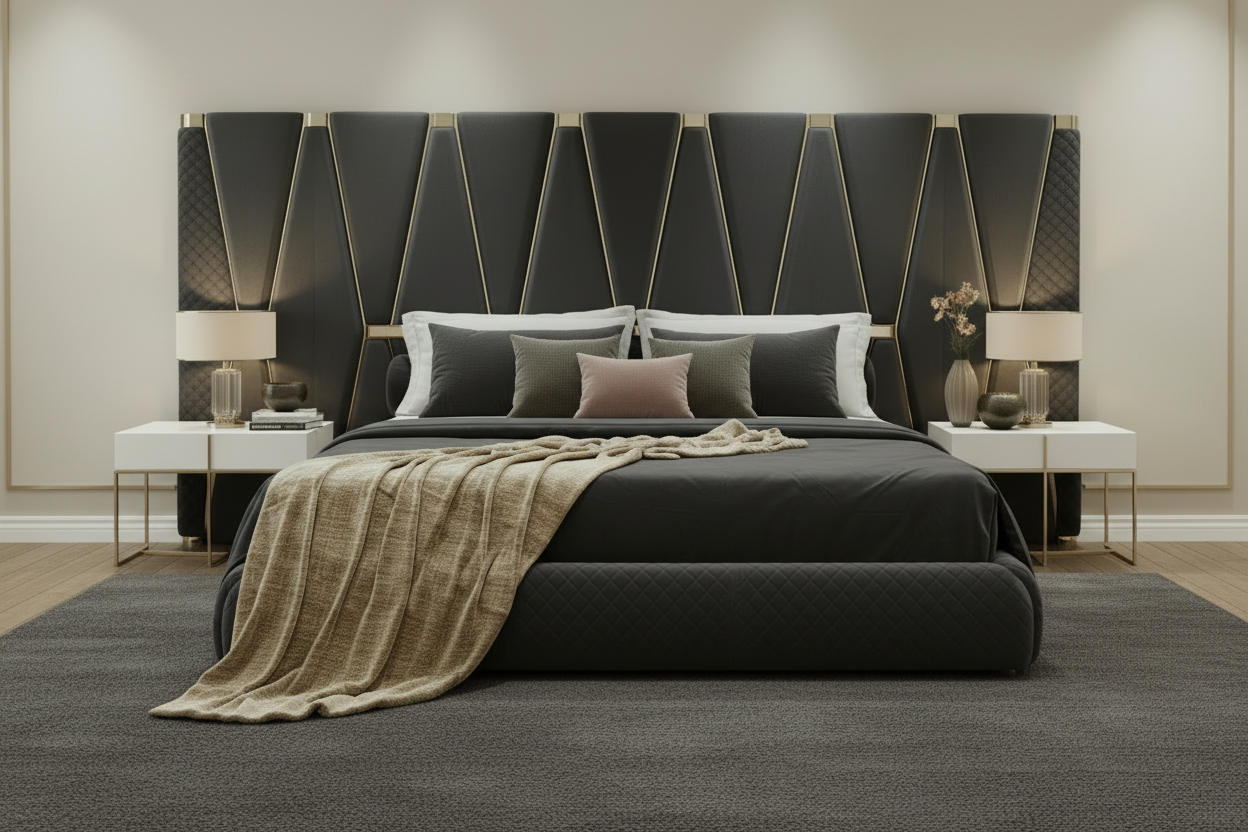 Atlantis Bed - Charcoal Grey Zoomed Out