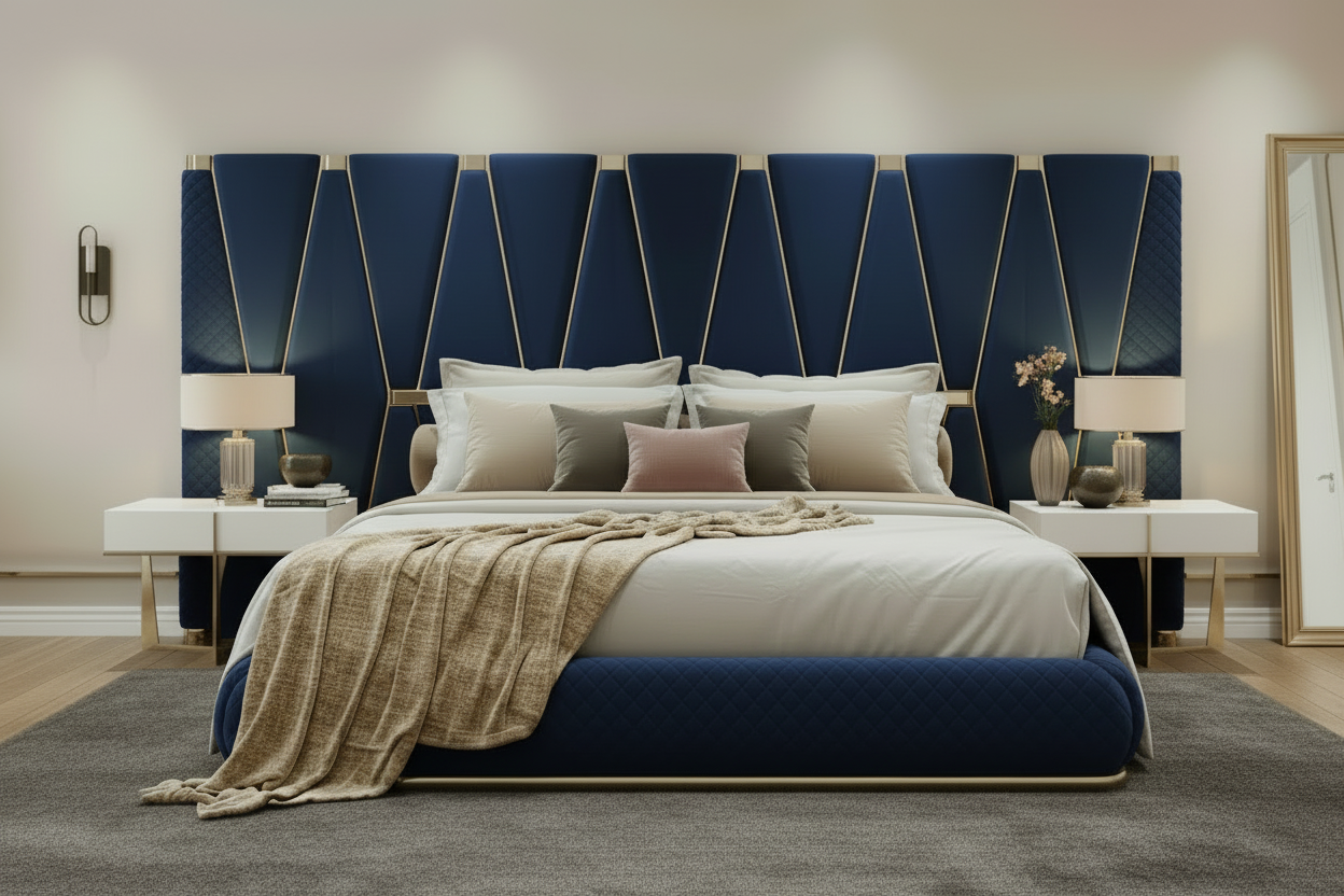Atlantis Bed - Navy Blue