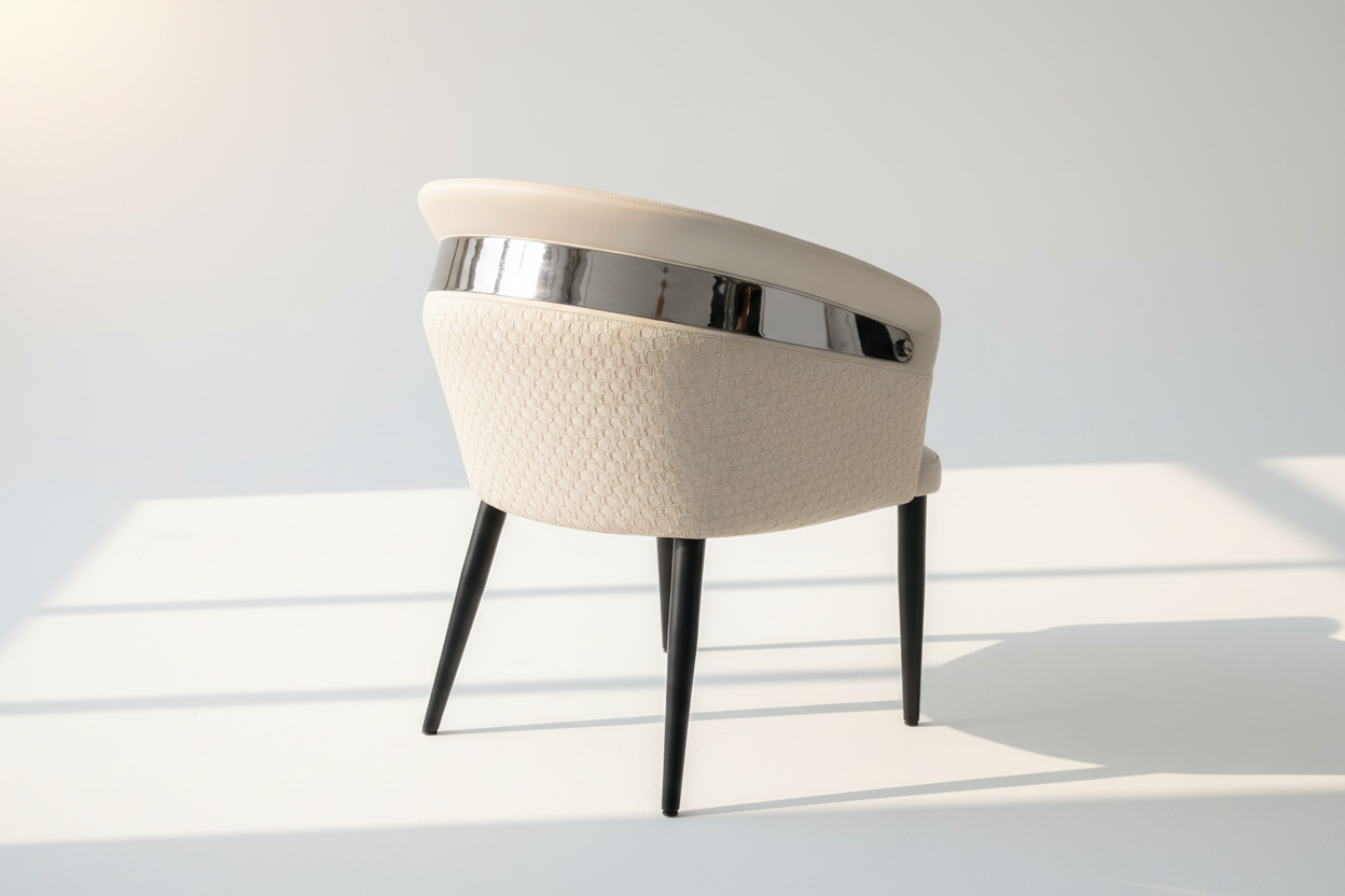Back angle studio image with silver accent