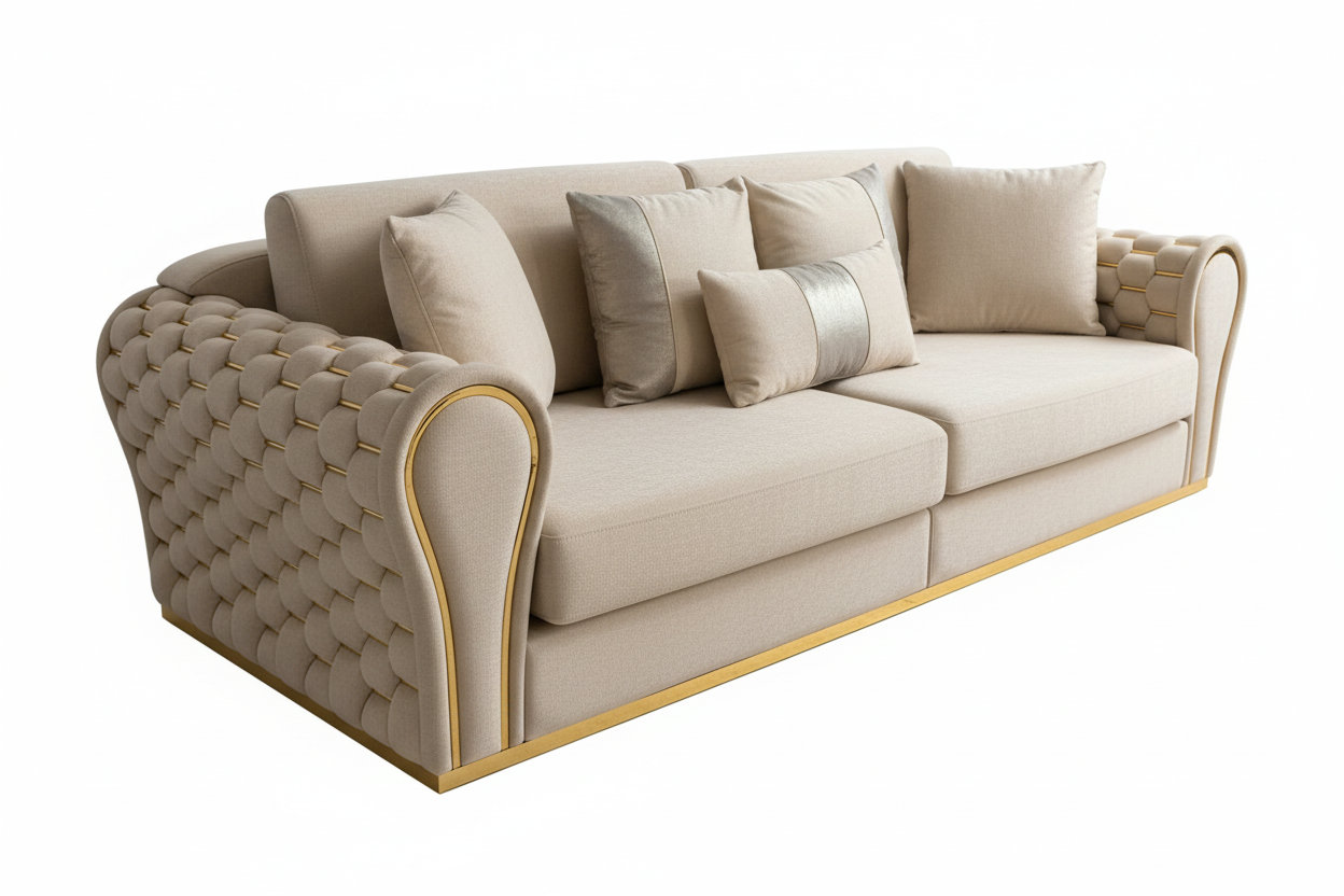 Beige sofa detail