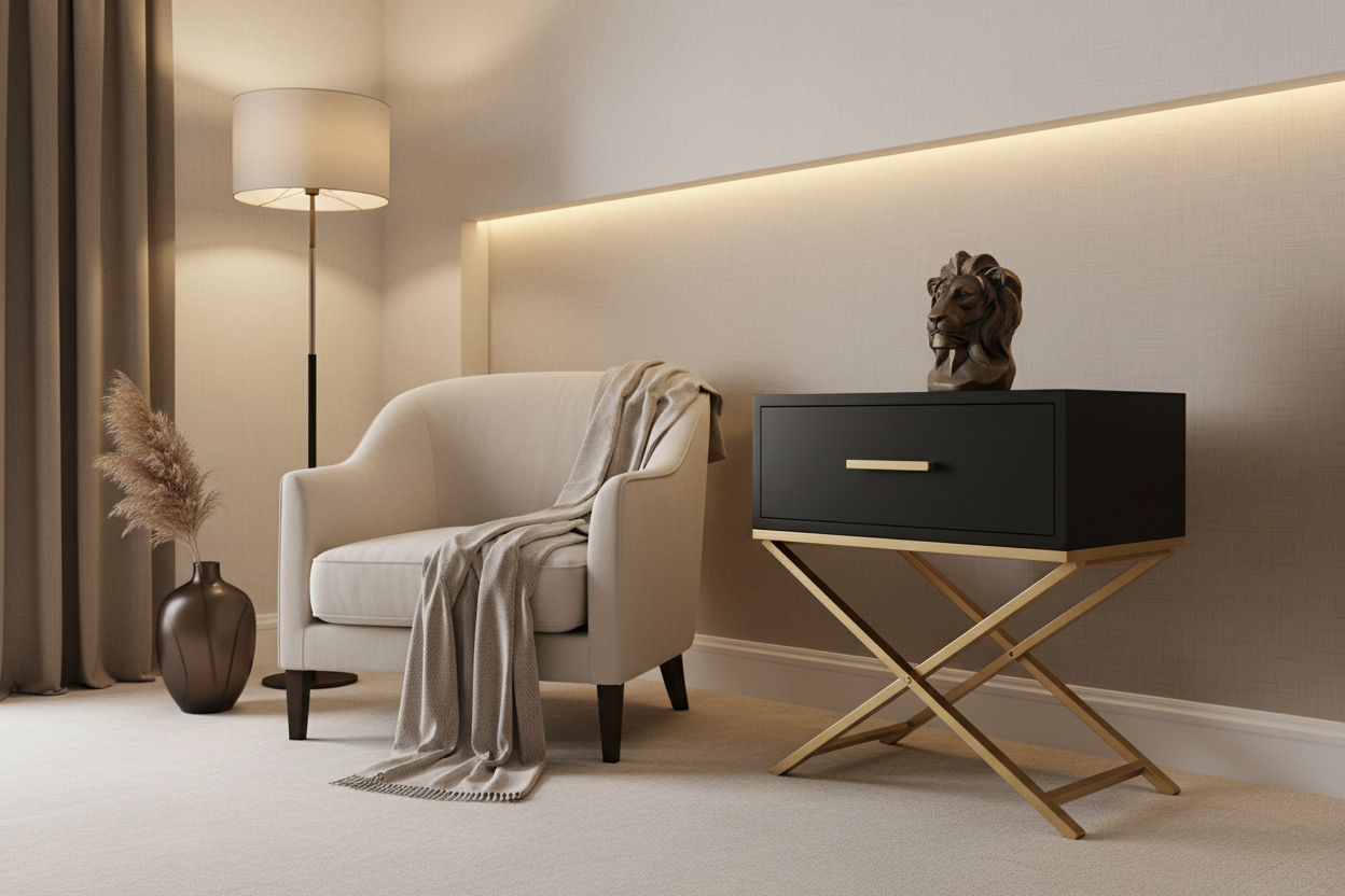 Black and Gold Pedestal Lifestyle