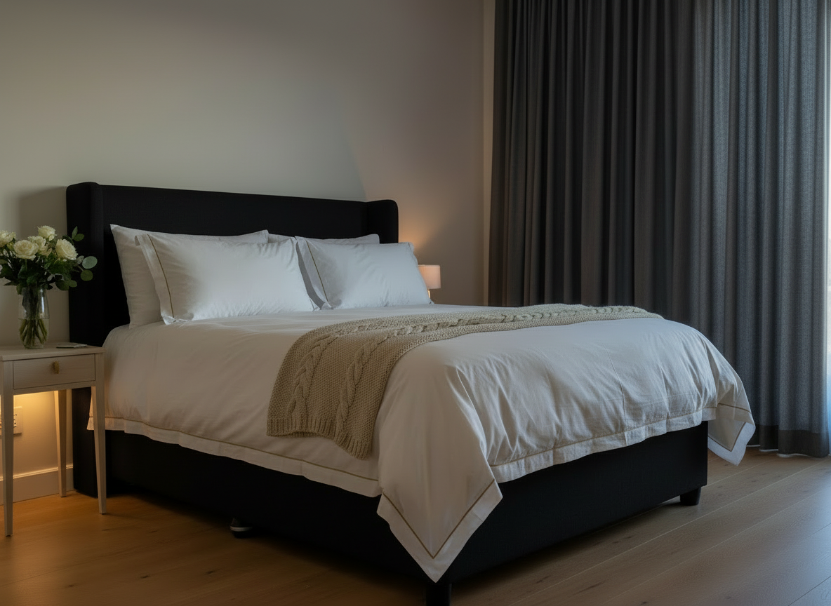 Black bedroom lifestyle image