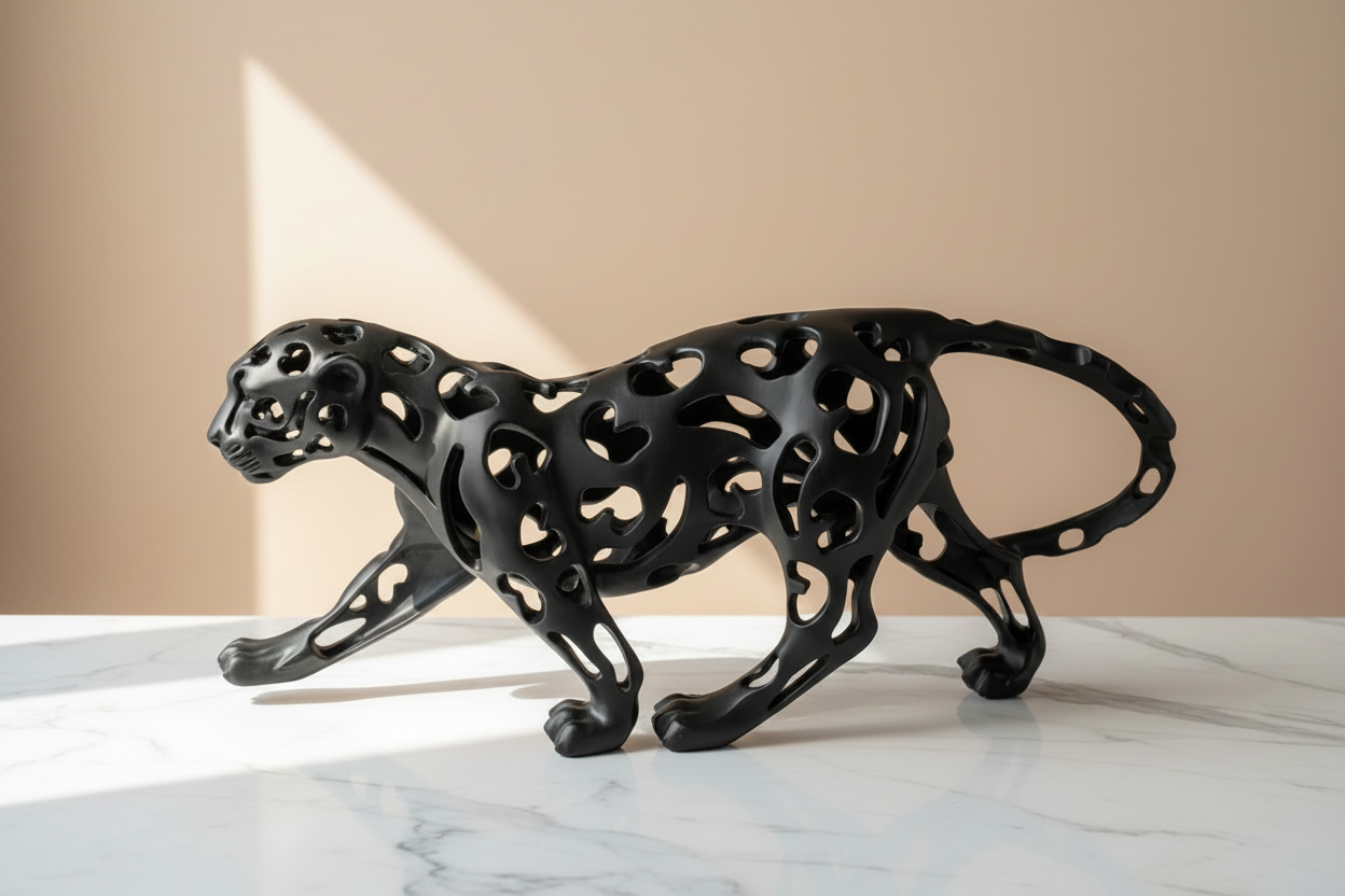 Black Leopard Sculpture — Zoomed Out