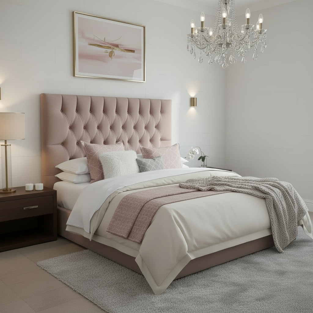 Blush pink lifestyle bedroom