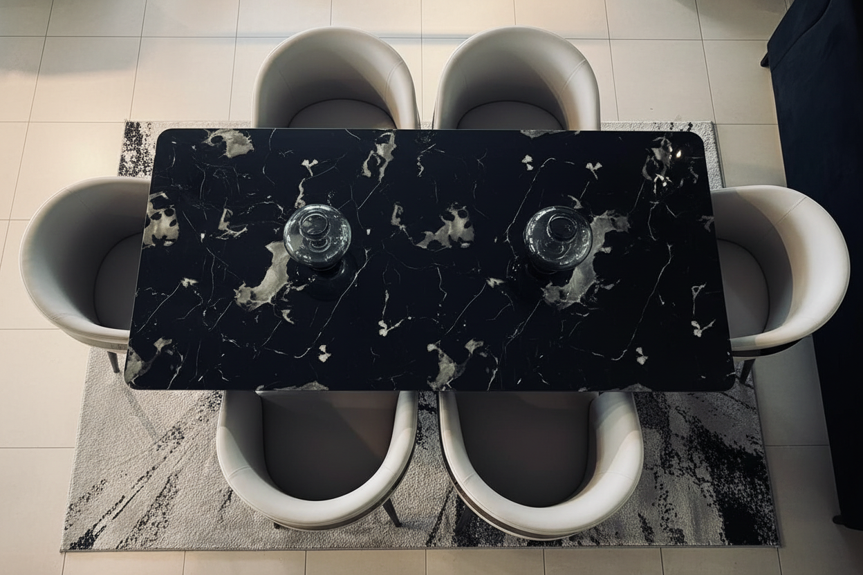 Boston Dining Table Top View - Clean Surface
