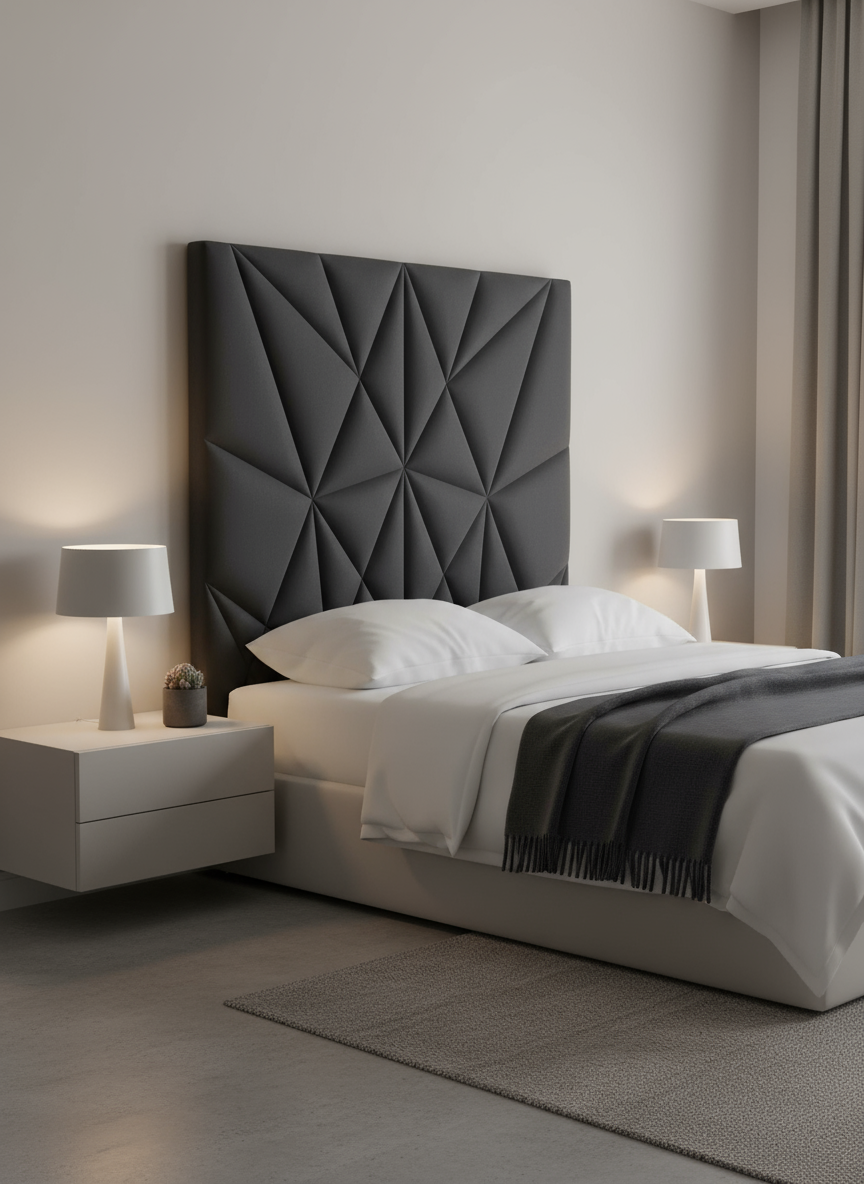 Charcoal Gray Headboard Side View