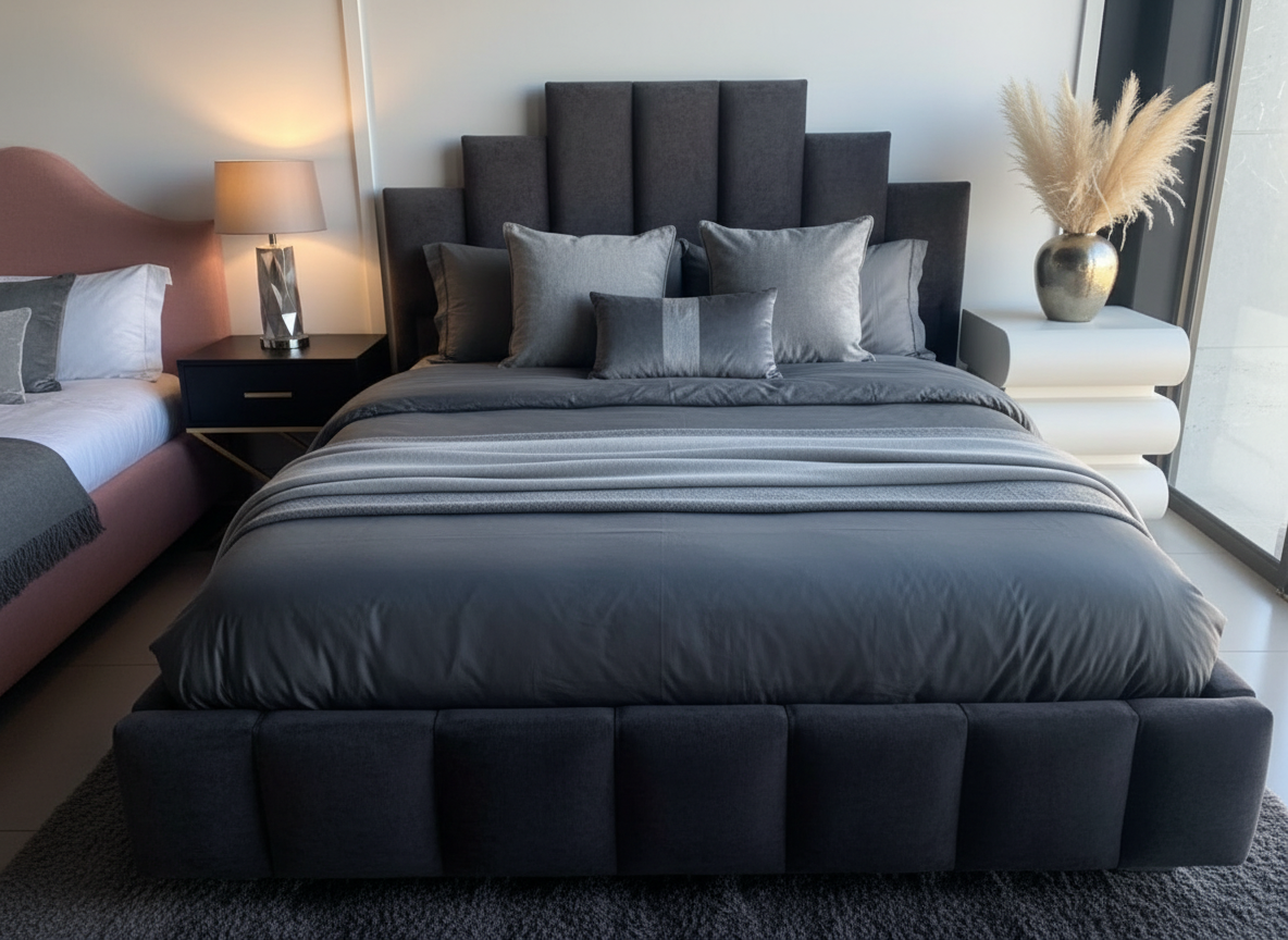 Charcoal grey bed variant