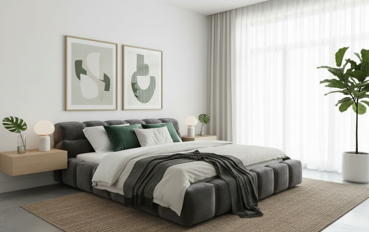 Charcoal Grey Bed