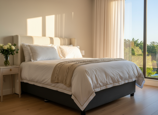 Clean luxury bedroom lifestyle