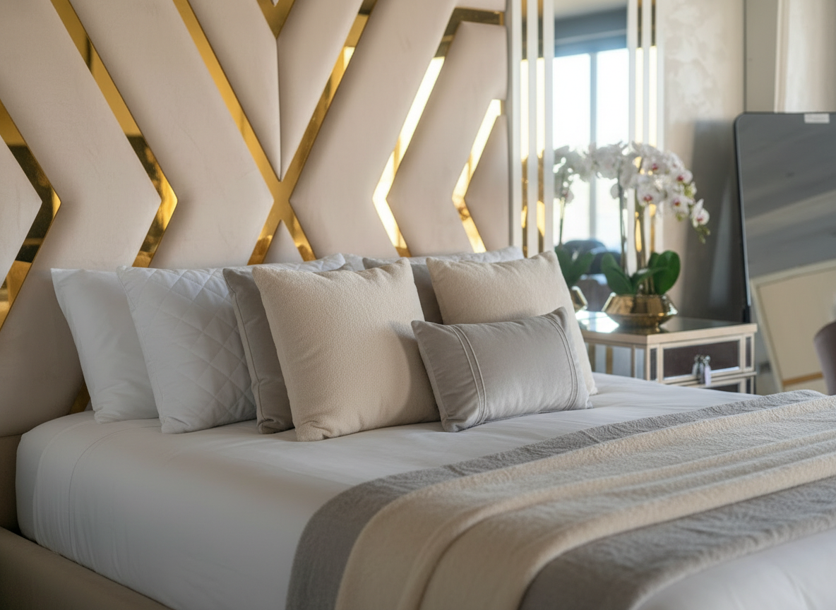 Close-up headboard detail lifestyle scene