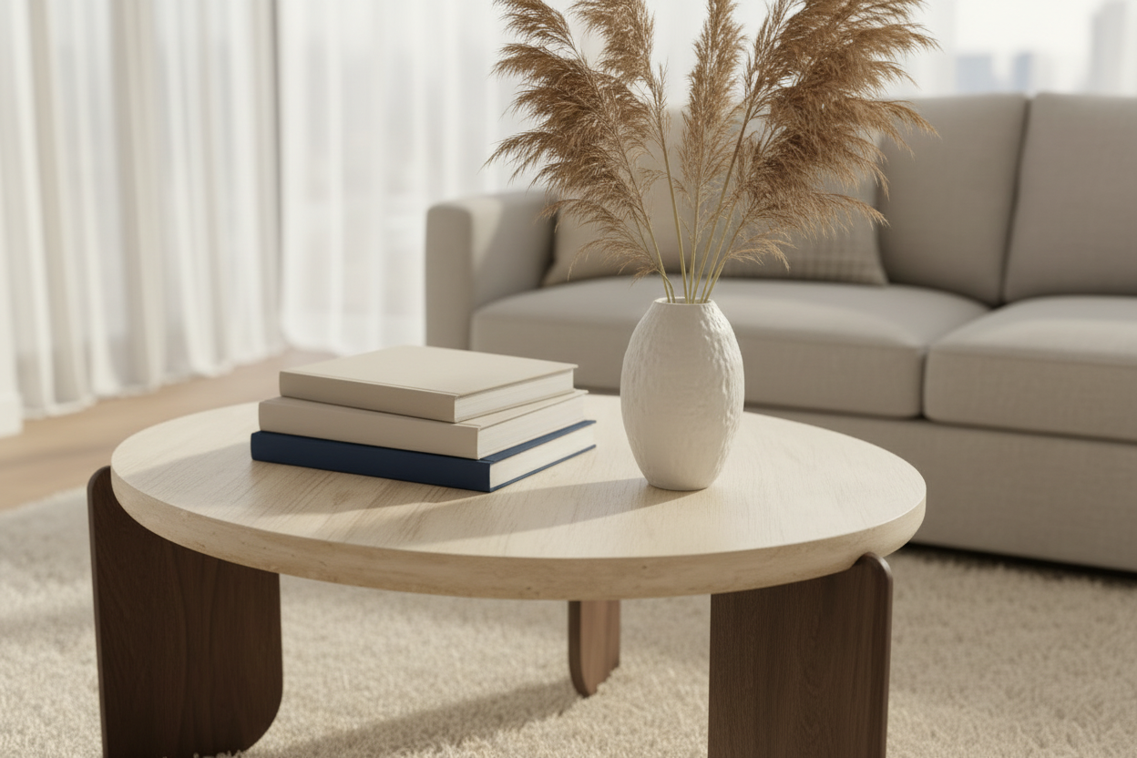 Coffee table surface detail