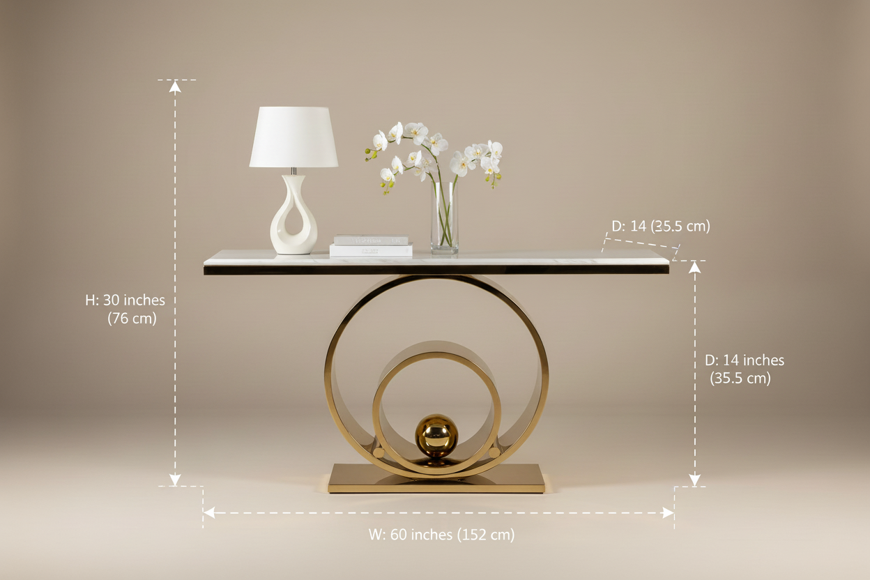Console table with dimensions