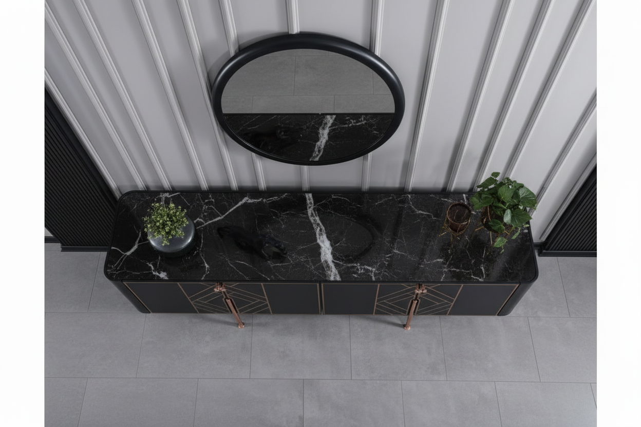 Console Top-Down with Marble Surface