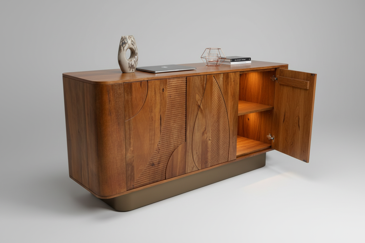 Console with 2 Interior Shelves