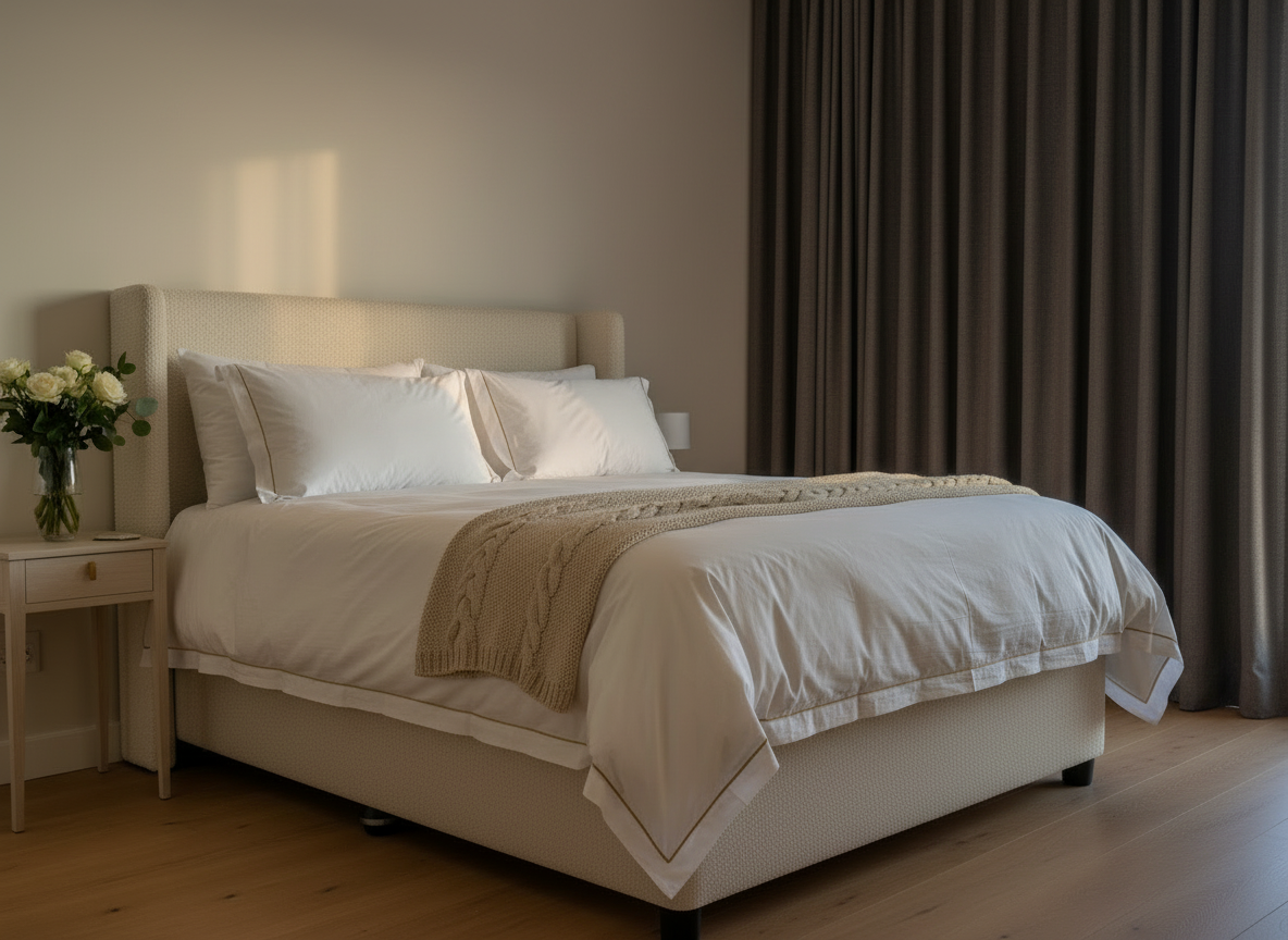 Cream Beige Wingback Headboard