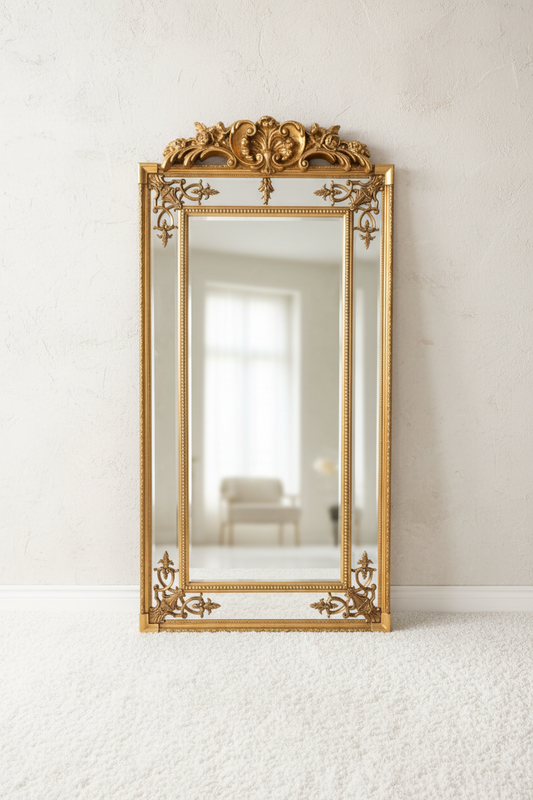 Crested Baroque Mirror — White Carpet Studio