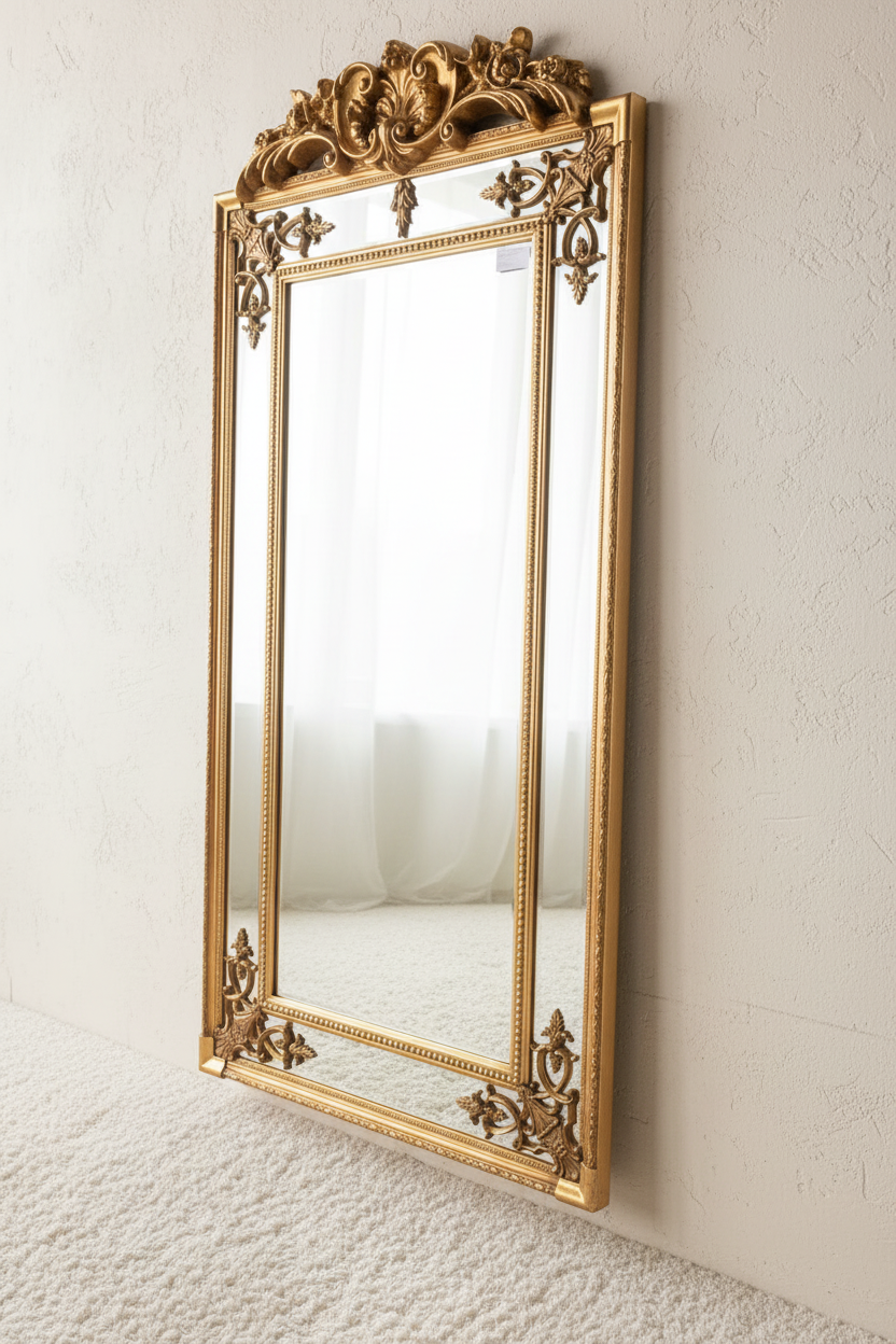 Crested Mirror — 3/4 View