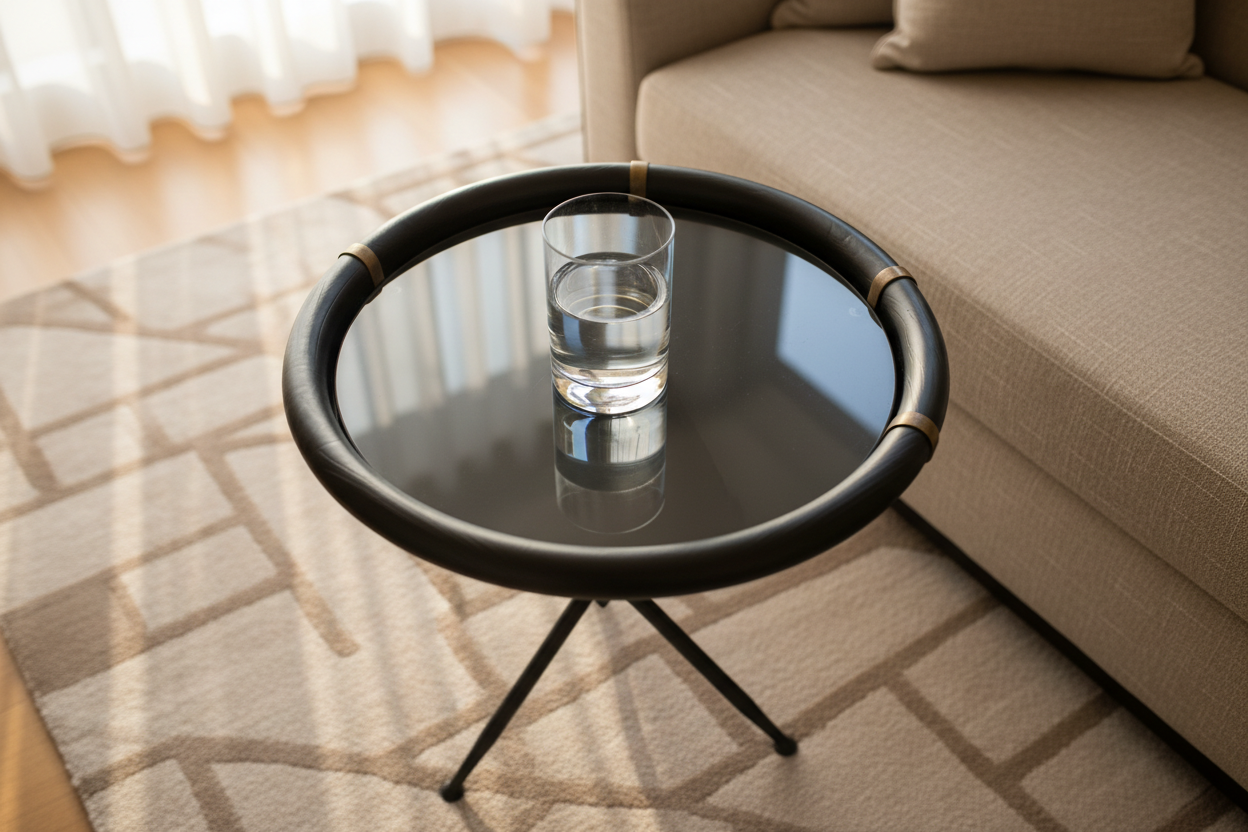 Darcy Side Table - Glass on Surface