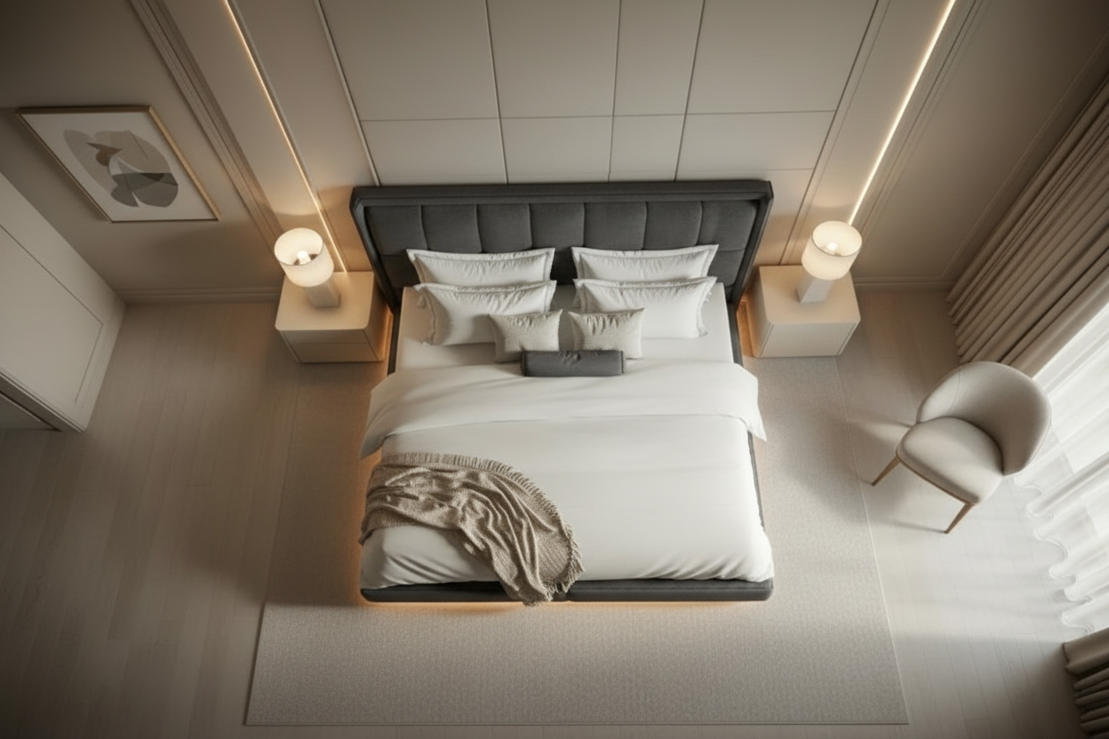Derma bed overhead view