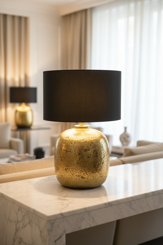 Elegant Gold Orb Lamp Light Background