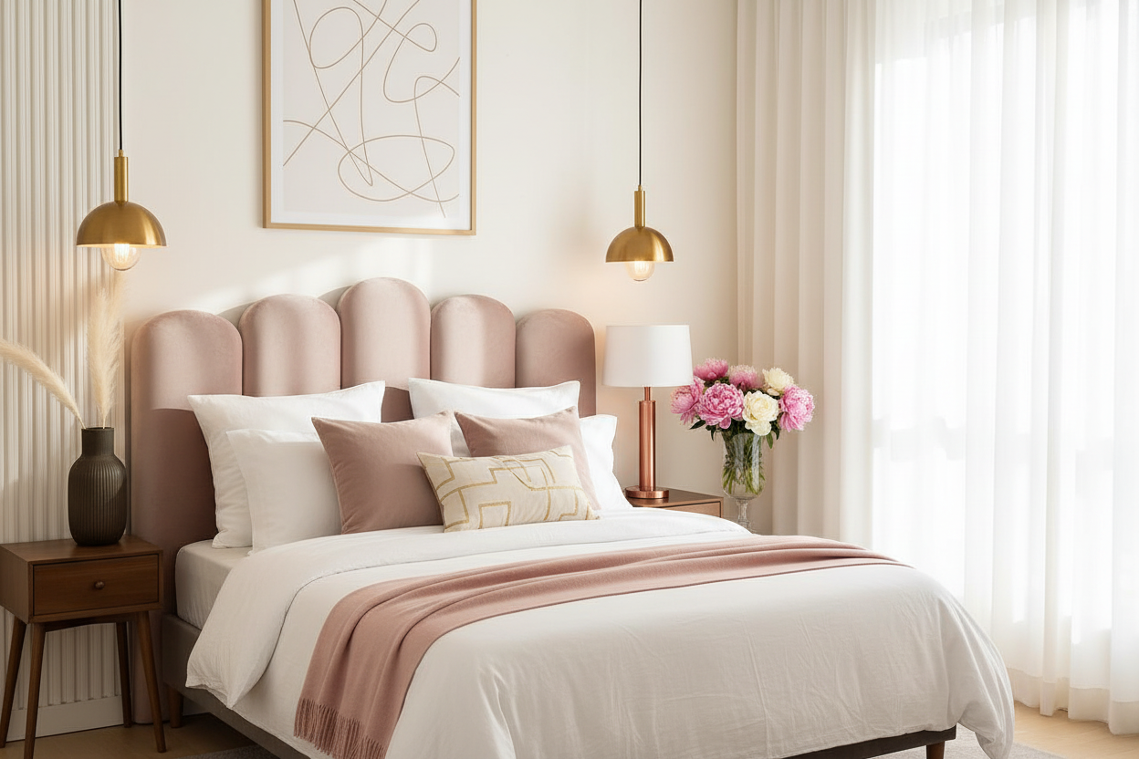 Elizabeth Headboard - Blush Pink